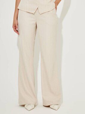 NEW ODD MUSE Pinstripe Tailored Pants Women’s M Cream